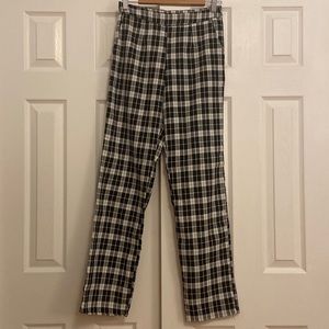 High Waisted Black Plaid Pants